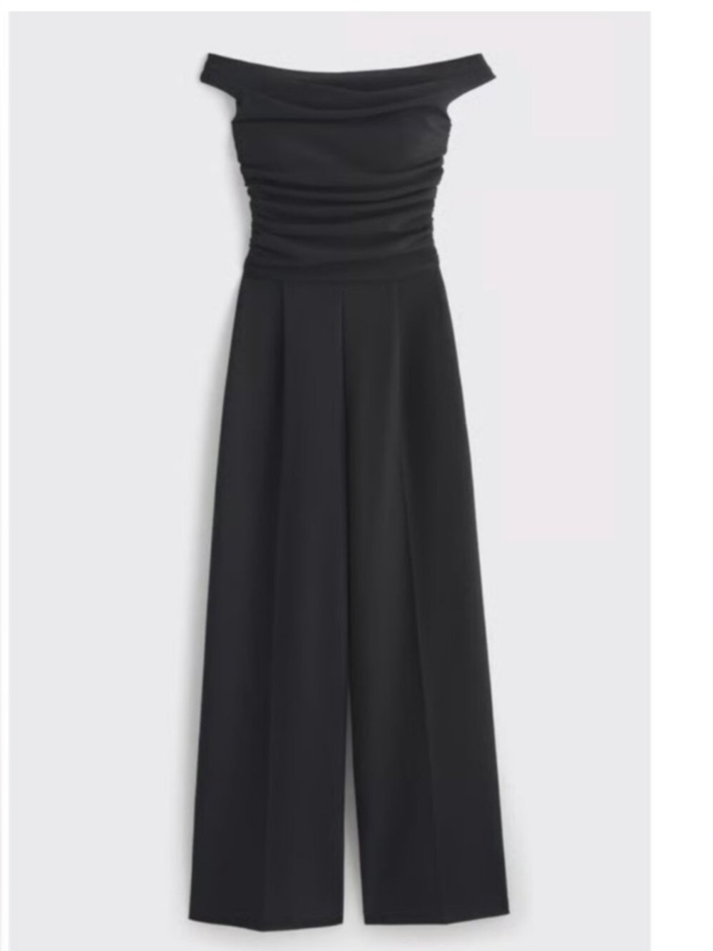 Abercrombie Draped Off The Shoulder Black Jumpsuit